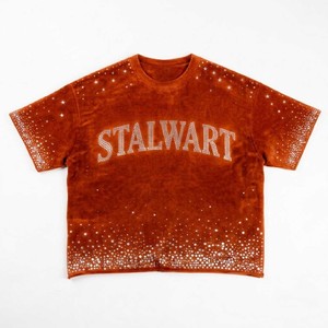 Stalwart Rhinestone Graphic T-Shirt Men's Oversized Short Sleeve O-Neck Street Style <b>Green</b> Jersey Knitted Crop Length - Product Image 4