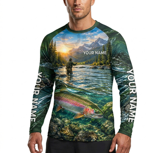 Custom Men's UPF 50+ UV Sun Protection <b>Shirts</b> SPF Quick Dry LONG Sleeve 100%polyester Spandex <b>T</b>-<b>Shirts</b> for Hiking Fishing <b>Swim</b> - Product Image 1