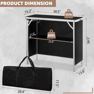 Portable Folding Bar <b>Table</b> for Indoor and Outdoor Tradeshow Podium Party Picnic Exhibition with Carrying Case Included - Product Image 3