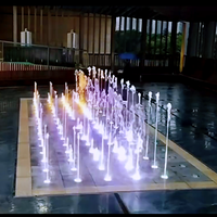 Fontaine flottante extérieure en acier inoxydable avec PLC programmable, spectacle aquatique musical et laser, équipement à sec à vendre