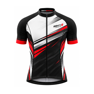 Conjunto de Jersey y Pantalones Cortos de Ciclismo para Hombre, Negro, Rojo y Blanco, Transpirable, con Estampado por Sublimación, Kit de Ciclismo de Carreras - Product Image 2