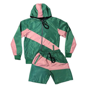 Conjunto de Chándal de Invierno Impermeable para Hombre de Poliéster/Nylon al por Mayor con Diseño Dividido: Chaqueta Corta y Pantalones - Product Image 1