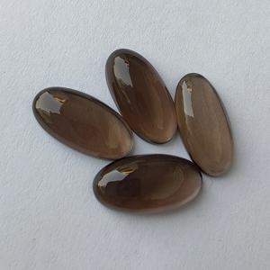 ควอตซ์สโมคกี้ธรรมชาติทรงรีขนาดใหญ่แบบคาโบชอง ด้านหลังแบน สำหรับทำเครื่องประดับ มีทุกขนาดให้เลือก - Product Image 1