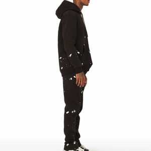 Ensemble de sweat-shirts à capuche noirs pour hommes, coupe ample, imprimé vaporisé, vêtements décontractés pour l'automne - Product Image 6