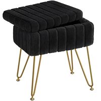 Repose-pieds ottoman de luxe en velours blanc, style nordique moderne du milieu du siècle, avec rangement, pour chambre à coucher