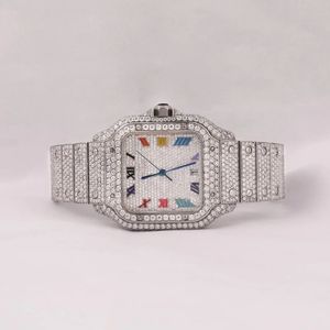 Reloj Automático de Acero Inoxidable con Cristal de Zafiro y Moissanita VVS, Números Romanos, Resistente al Agua, Chapado en Oro/Plata, 41 mm, de Lujo - Product Image 1
