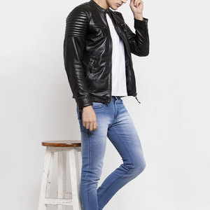 Men's Heavyweight Pure Branded <b>Leather</b> <b>Jacket</b> New Arrival Waterproof Classic Look with Stand Collar for <b>Winter</b> <b>jacket</b> for men - Product Image 3