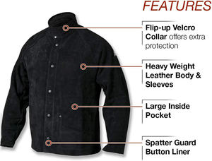Veste de travail ignifuge, coupe classique, noire avec panneau dorsal rouge, résistante à la chaleur 500°C, pack respirateur JNA GROUP pour la protection incendie - Product Image 2