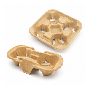 Gobelet alimentaire jetable biodégradable en pulpe recyclée à paroi simple TBH 4 compartiments écologique 8oz 220mm de diamètre couleur naturelle - Product Image 1