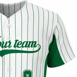Green White Baseball Jersey for Men Pinstripe Button Front Team Shirt Lightweight <b>Athletic</b> Sports Uniform Breathable Baseball - Product Image 5