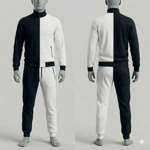 <b>Men's</b> Reversible Color Blocking Tracksuit Set Full Zip <b>Jacket</b> Joggers Stand Collar Regular Fit Autumn Wear Casual Style - Product Image 1