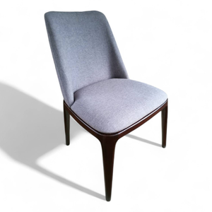 Chaise de jardin moderne du milieu du siècle avec revêtement en tissu et structure en bois d'acajou, pieds effilés pour l'extérieur - Product Image 3