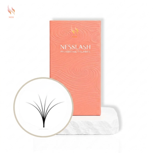 NESSLASH Handmade Faux Mink Camellia 3D 5D 10D Crisscross <b>Feather</b> Eyelash Extensions Easy to Fan Custom Logo Wholesale - Product Image 1