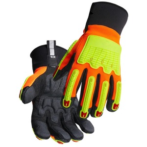 Gants de travail en cuir pour le jardinage, la mécanique, l'entrepôt, résistants aux chocs, avec doublure absorbant la transpiration, gants isolés pour conducteurs, rouges - Product Image 1