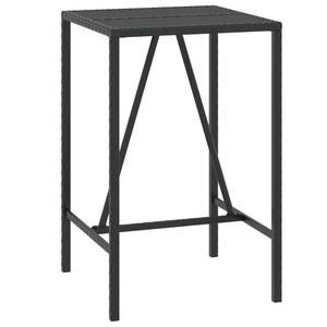 Ensemble de bar de jardin avec repose-pieds moyen en rotin PE noir – Collection de mobilier d'extérieur élégant - Product Image 5