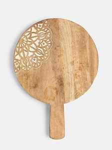 Planche à découper en bois rustique, finition naturelle, pour fromages, collations, apéritifs et usage quotidien en cuisine - Product Image 5