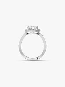 <b>Silver</b> Classic <b>Solitaire</b> <b>Ring</b> Made With Pure 925 <b>Silver</b> Rhodium Plated Wedding <b>Ring</b> with Zircon Double <b>Ring</b> for Women Handmade - Product Image 2