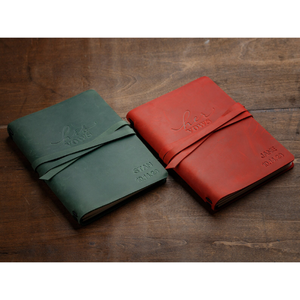 สมุดบันทึกปกหนังสลักลายหัวใจ สมุดวาดภาพสำหรับเดินทาง สมุดบันทึกส่วนตัวพร้อมปักชื่อ ของขวัญเย็บด้ายขอบกระดาษแบบดิบ ปกอ่อน - Product Image 6