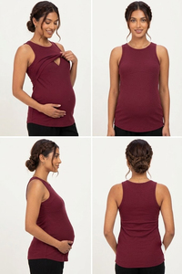 เสื้อกล้ามให้นมบุตรสำหรับสตรีมีครรภ์ เสื้อกล้ามให้นมบุตรสำหรับสตรี เสื้อกล้ามสำหรับสตรีมีครรภ์แบบซ้อนทับ เสื้อสำหรับสตรีมีครรภ์ - Product Image 5