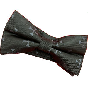 Cravate Maçonnique Artisanale Noire avec Équerre et Compas, Cadeau pour Loge Maçonnique, Prix Abordable - Product Image 4