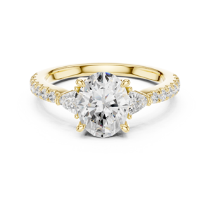 Anillo de Compromiso, Boda o Promesa SATVIK RATNA con Diamante Cultivado en Laboratorio de Corte Ovalado de 1.5 CT, Chapado en Oro de 14K, Certificado IGI, Regalo de Lujo - Product Image 3