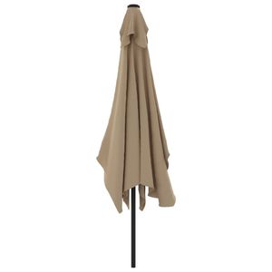 Grand parasol de jardin inclinable en polyester taupe de qualité supérieure avec base - Product Image 4
