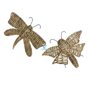 Décoration murale en herbe de mer naturelle, animaux volants tissés à la main, décoration murale animale, style bohème, ferme, rustique, décoration intérieure - Product Image 2