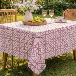 Indian Handmade Premium Quality Eco-friendly Floral Pattern Cotton <b>Table</b> <b>Cover</b> Modern Style for Wedding Use - Product Image 2