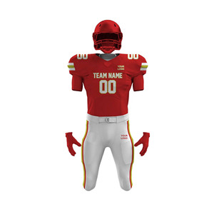 Uniformes de Fútbol Americano Personalizados al por Mayor, Conjuntos de Uniformes de Práctica y Juego de Color Sólido para Adultos, Uso Deportivo, 100% Poliéster - Product Image 2