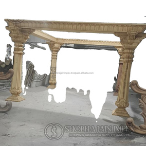 wooden Look Fiber Wedding Mandap Classic Carved Wooden Look Elephant Design Durable FRP Material Custom Packaging - Product Image 5