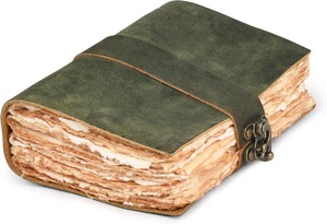 Cuaderno Vintage Encuadernado en Cuero para Mujeres y Hombres - Libro de Sombras - Tamaño A5, 200 Páginas, Bordes Decorativos, Papel de Acuarela, Cuaderno de Dibujo, Regalo - Product Image 1
