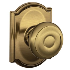 <b>Antique</b> <b>Brass</b> Round Bronze Modern <b>Knob</b> with Backplate Passage Privacy Durable Furniture Dummy Style Handle for Home Office Use - Product Image 2