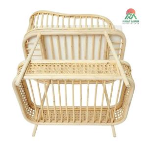 Cuna de ratán Nhat Minh con cambiador para bebés de 0 a 3 años, estilo tropical, cama para niños - Product Image 3