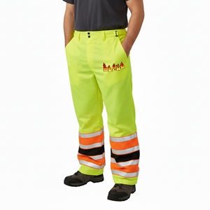 กางเกงนิรภัยคุณภาพสูง ผ้าฝ้าย 100% สำหรับผู้ชาย สะท้อนแสง Hi Vis ระดับ 2 ไฟ LED กันน้ำ 2 สี หลายกระเป๋า พร้อม OEM - Product Image 1