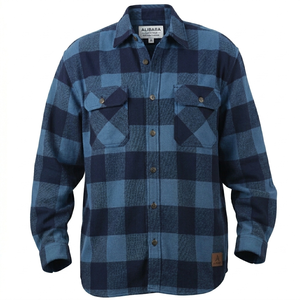 Heavyweight Men’s <b>Sherpa</b> <b>Lined</b> Flannel Shirt <b>Jacket</b> Plaid Waterproof Breathable Outdoor Sportswear Plus Size Printed Custom OEM - Product Image 3