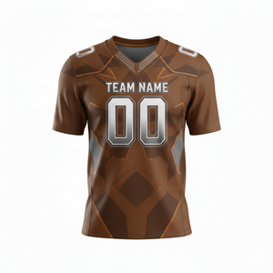 Camiseta de Práctica de Fútbol Americano Personalizada para Adultos, Manga Corta, Transpirable, Opción de Talla Grande, Cuello en V, 100% Poliéster - Product Image 1