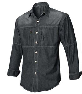 Chemises en jean pour hommes, coupe classique, 100 % coton, respirantes, confortables, décontractées, pour l'hiver, délavage moyen, vente en gros, prix bas, direct usine - Product Image 4