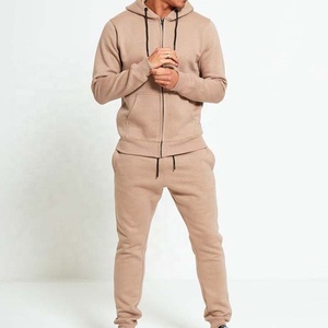 Nueva llegada Regular Fit Sportswear Chándales Activewear Algodón Fleece Cremallera Sudadera con capucha y pantalones Conjuntos de dos piezas Chándales - Product Image 1