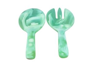 Ensemble élégant de cuillères et fourchettes à salade en résine, faits à la main, de luxe, pour fêtes, ustensiles de table avec long manche, design moderne et écologique - Product Image 6