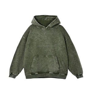 Sudadera con Capucha 100% Algodón Lavado al Ácido, Unisex, con Logotipo Personalizado, Bolsillo Extra Grande, Transpirable, de Otoño, con Letras, de Alta Calidad - Product Image 3