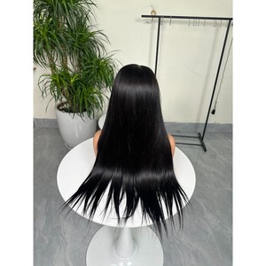 Perruque Lace Closure en Cheveux Vierges Vietnamiens Bruts, Lisse, Ligne de Cheveux Naturelle, Sans Colle, Pré-épilée, Double Trame Faite à la Machine pour Femmes - Product Image 4