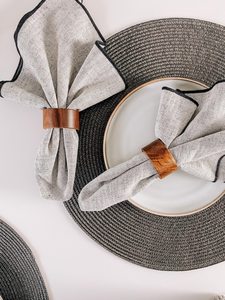 Anillos de Servilleta Redondos de Madera Elegantes Hechos a Mano |   Decoración de Mesa para Bodas y Festividades, Decoración de Mesa para Acción de Gracias y Navidad - Product Image 6