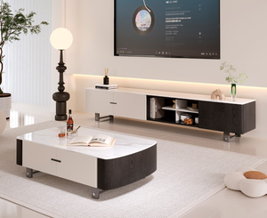 Modern <b>Walnut</b> Veneer <b>Coffee</b> <b>Table</b> Storage Center <b>Table</b> Solid Wood Living Room Furniture for Home - Product Image 2