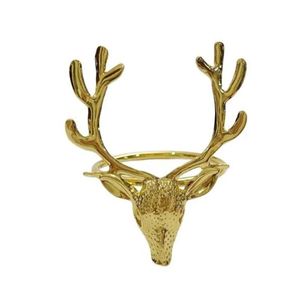 Modern Aluminum Reindeer Napkin Rings Designed for Stylish Christmas <b>Party</b> <b>Table</b> Decoration Home Dining - Product Image 2