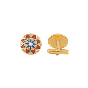 Sanctuary of Jewels Luxury Gold Plated <b>Cufflinks</b> Men Blue <b>Red</b> Enamel Crystal Formal Shirt Accessories Wedding Business Gift - Product Image 2