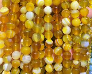 Cuentas de Ágata Amarilla Natural con Rayas, Lisas, Certificadas por IGI, 100% Hechas a Mano, Facetadas, Origen Rajasthan, ZUBEDA GEMS - Product Image 6