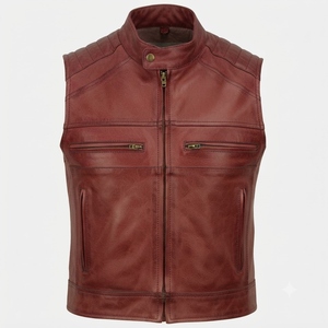 Wholesale Classic Western Leather Vest For Men Summer Casual Outerwear Breathable Design Durable Stitching Mens Elegant Casual - Product Image 4