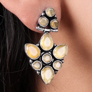 Latest Design Wholesale Oxidized <b>Silver</b> Multi Stone <b>Dangle</b> <b>Earrings</b> Bulk Supplier | Direct Factory Manufacturer | Hot Selling - Product Image 3