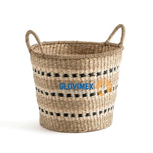 Popular Seagrass Eco-Friendly Rustic Round <b>Foldable</b> Handwoven Storage <b>Basket</b> Multifunction Organizer for Bedroom and Bathroom - Product Image 1