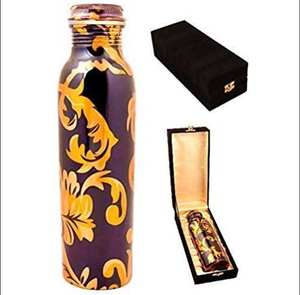 Bouteilles d'eau en cuivre élégantes et modernes pour les personnes soucieuses de leur santé, avec coffret cadeau - Product Image 3